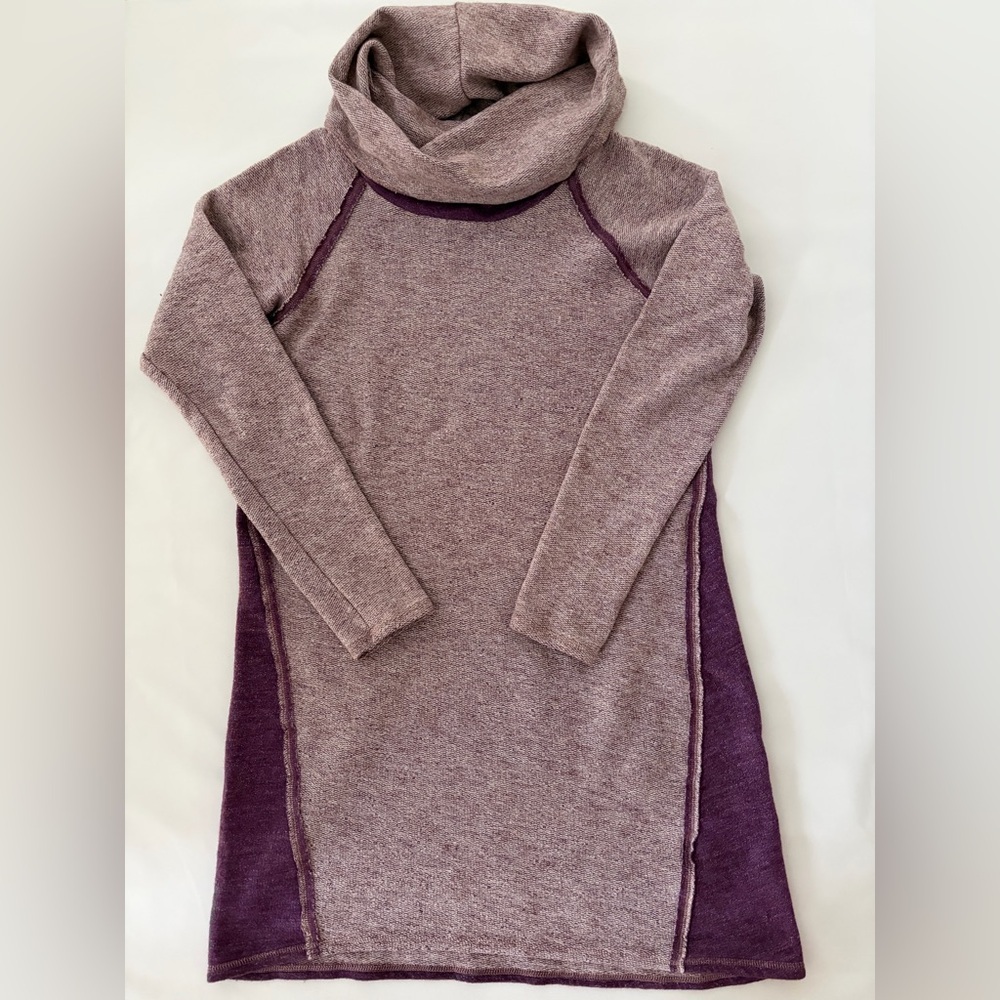 Kuhl Women’s NOVA Pullover Sweater Dress Cowl Neck Wool Blend Purple size Large - Picture 7 of 15
